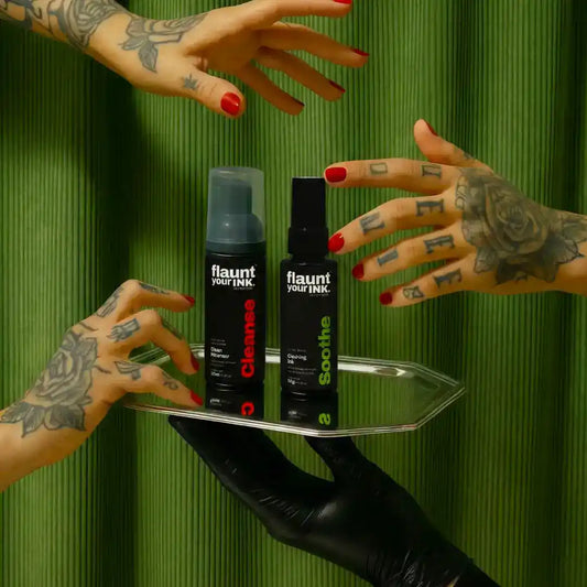 Flaunt Your Ink Tattoo Aftercare Duo - Cleanser and Healing Gel for fresh tattoos