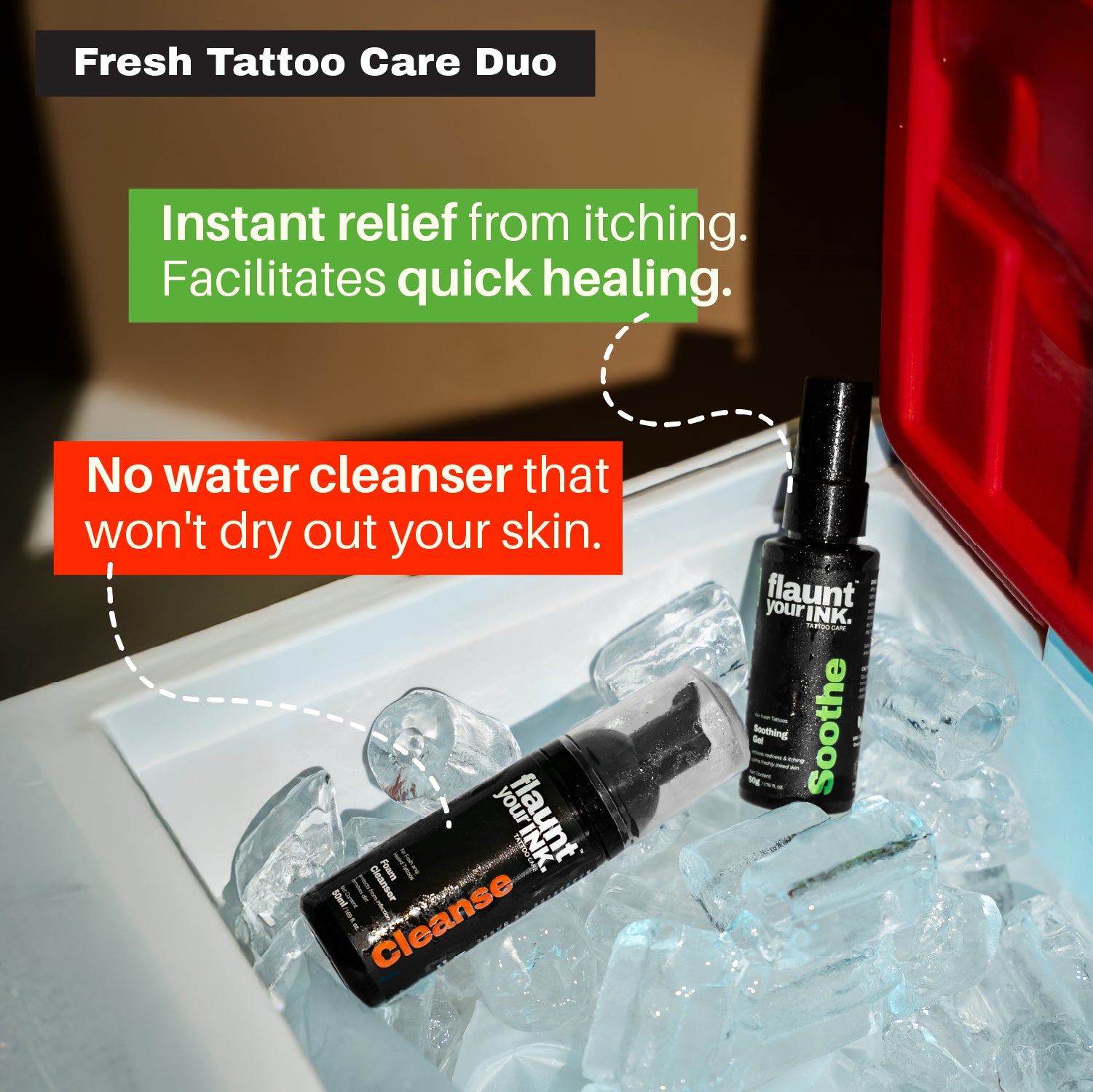 Flaunt Your Ink complete tattoo care routine gift box - premium tattoo care set