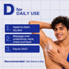 D for Daily use: the three step way to use the lotion.