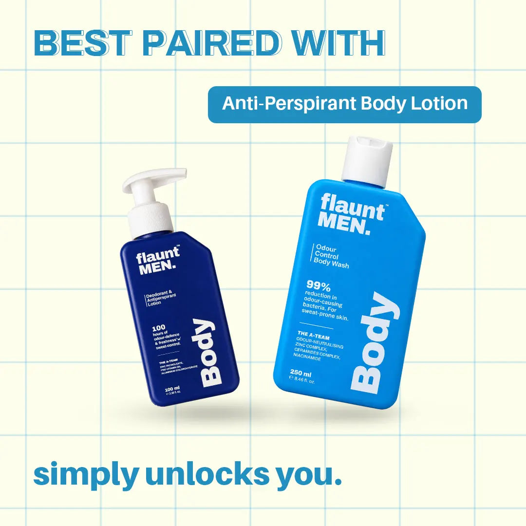 Best paired with the Deodorant and Antiperspirant Lotion, flaunt MEN.