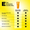 The sunscreen compared with a regular sunscreen, flaunt MEN.