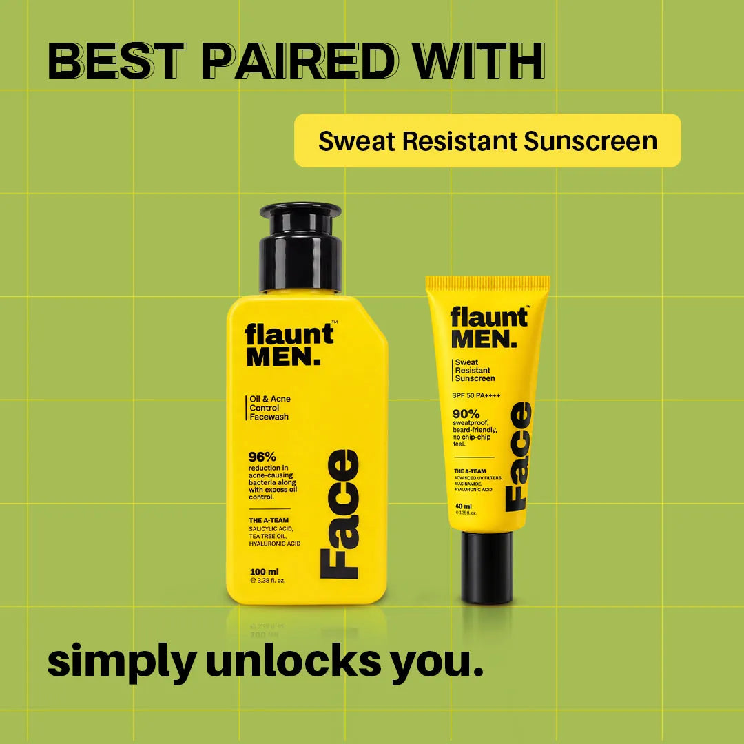 Best paired with the Sweat Resistant Sunscreen, flaunt MEN.