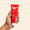 In-Shower Hair Removal Lotion 100 ml tube held in hand, flaunt MEN.