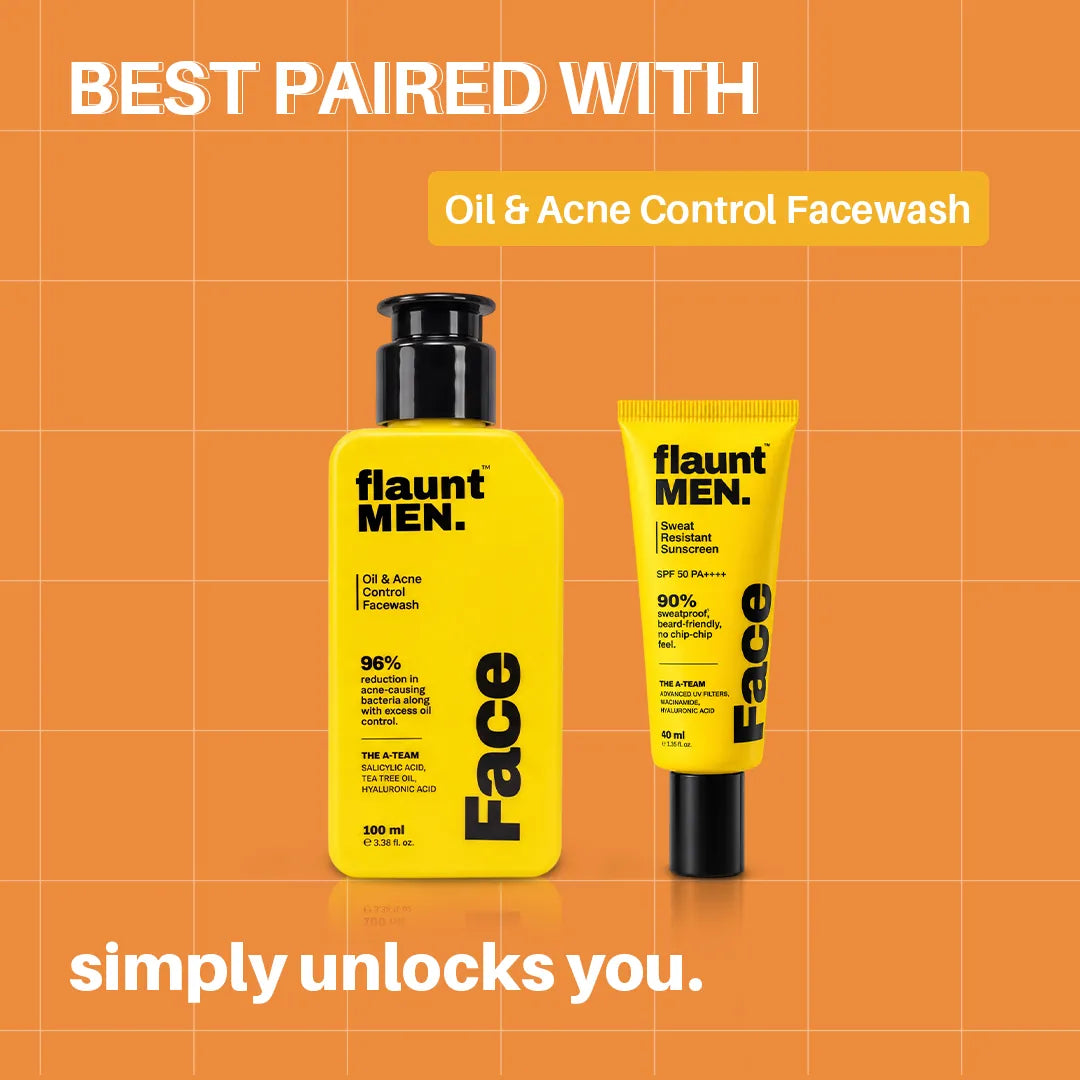 Best paired with the Oil and Acne Control Facewash, flaunt MEN.